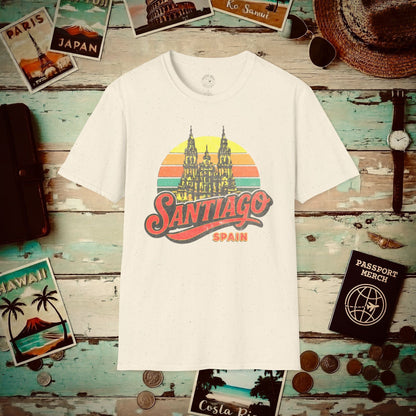Santiago, Spain - 80's Vintage T-Shirt Natural / S