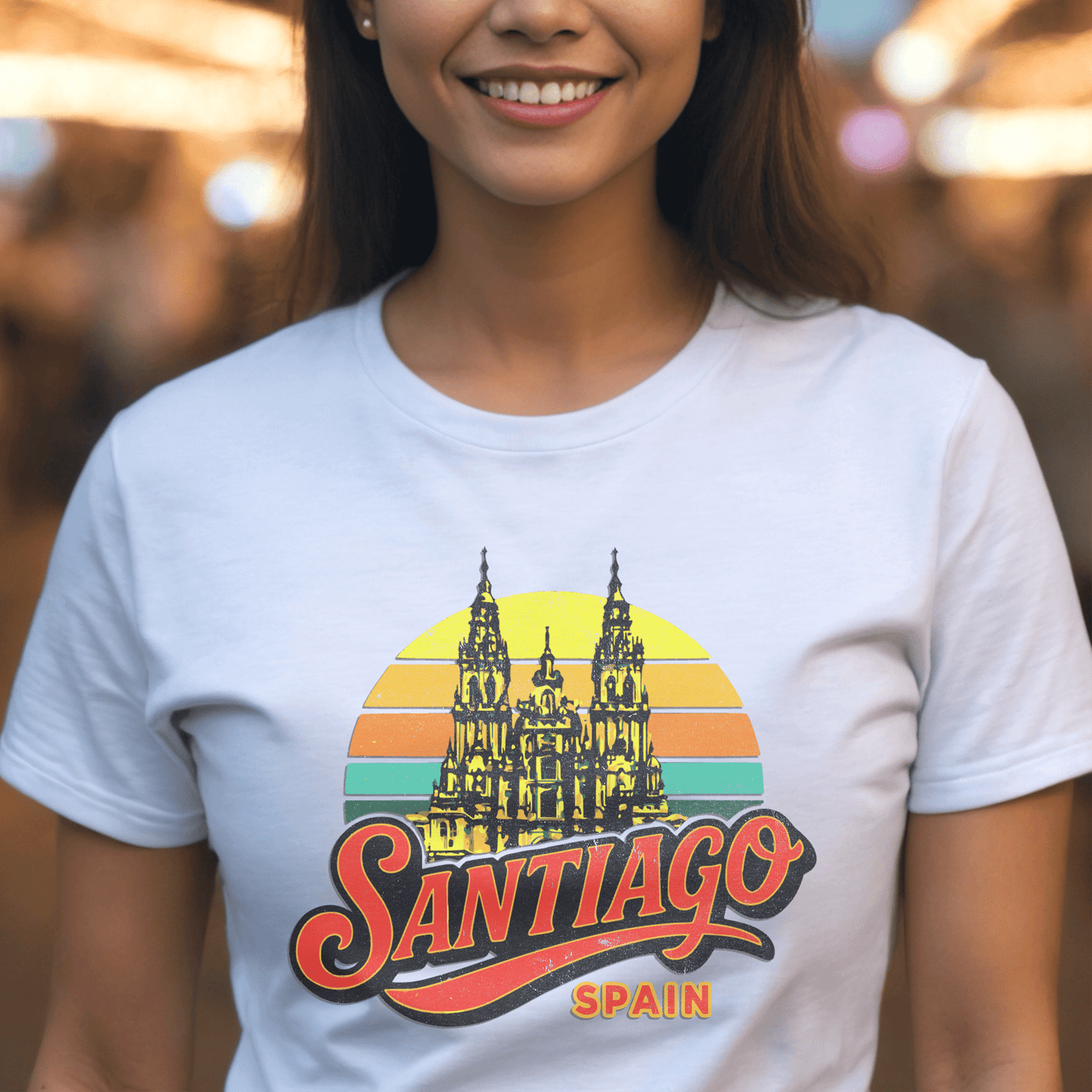 Santiago, Spain - 80's Vintage T-Shirt White / S