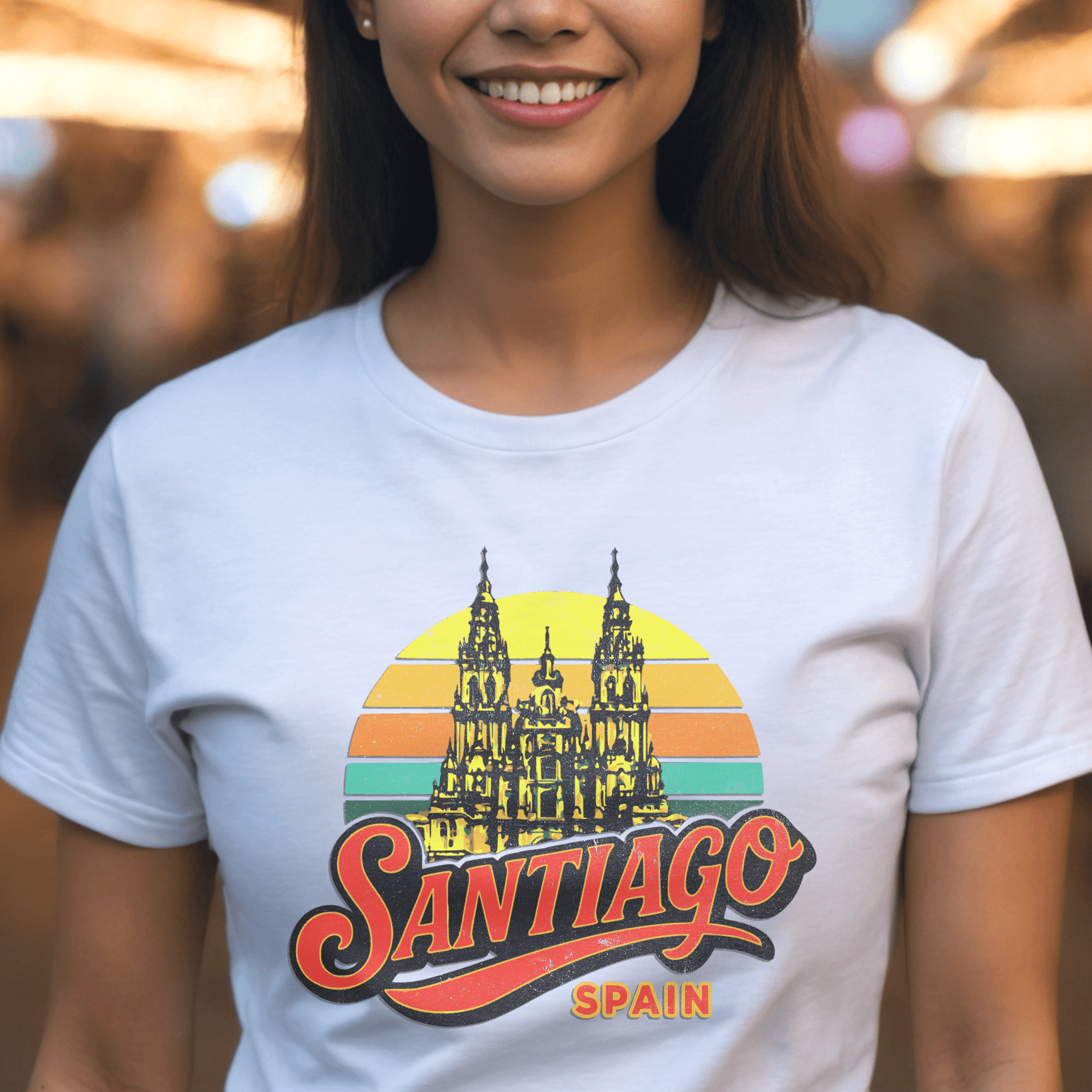 Santiago, Spain - 80's Vintage T-Shirt White / S