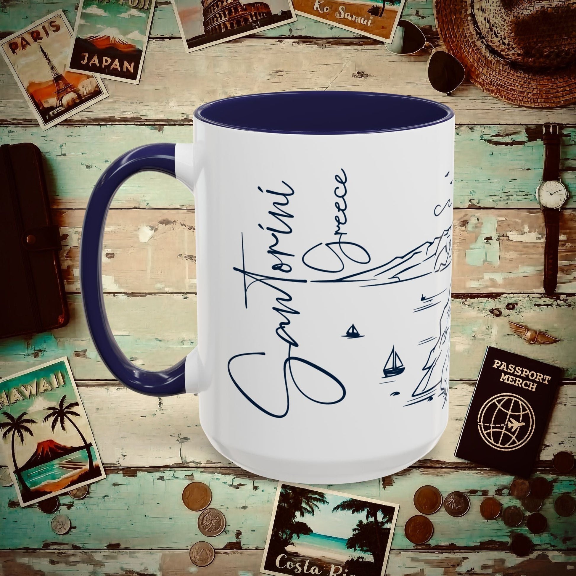 Santorini Dreaming Greece 15oz Mug Navy / 15oz