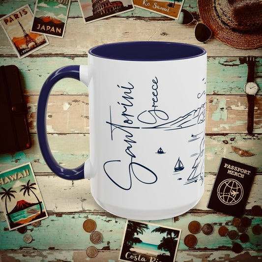 Santorini Dreaming Greece 15oz Mug Navy / 15oz