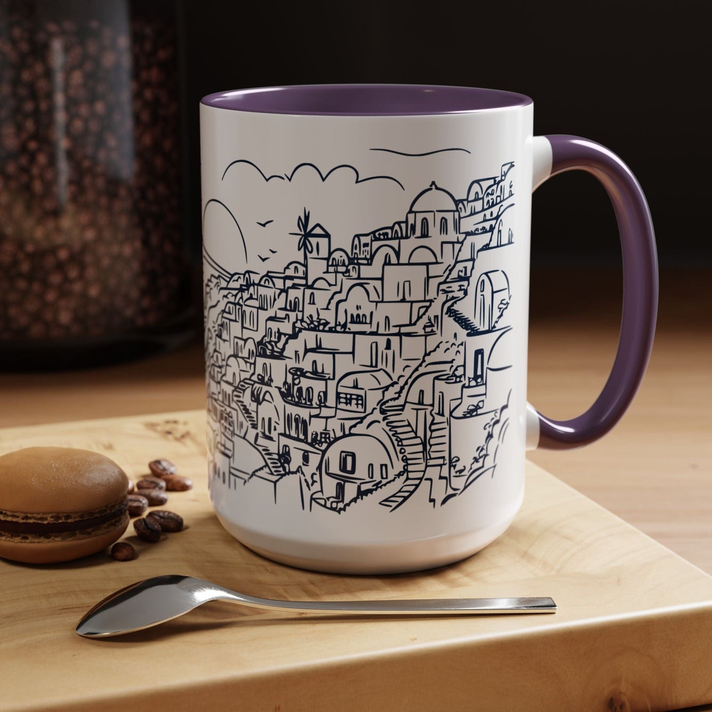 Santorini Dreaming Greece 15oz Mug Purple / 15oz