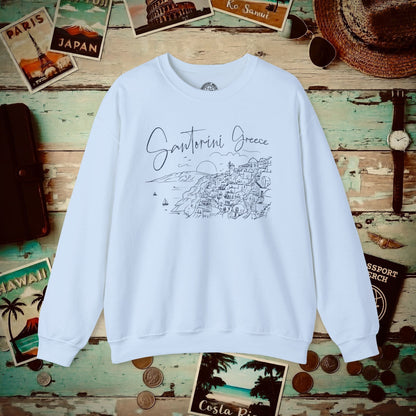 Santorini Dreaming Greece Crewneck Light Blue / S