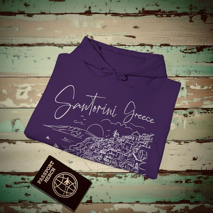 Santorini Dreaming Greece Hoodie Purple / S