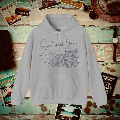 Santorini Dreaming Greece Hoodie Sport Grey / S
