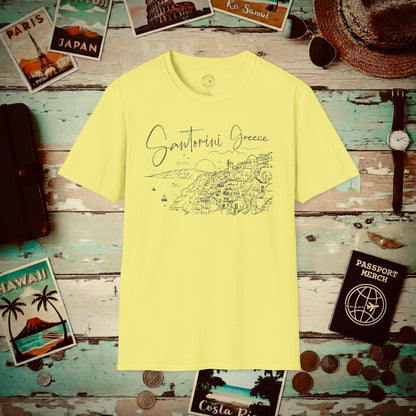 Santorini Dreaming Greece T-Shirt Cornsilk / S
