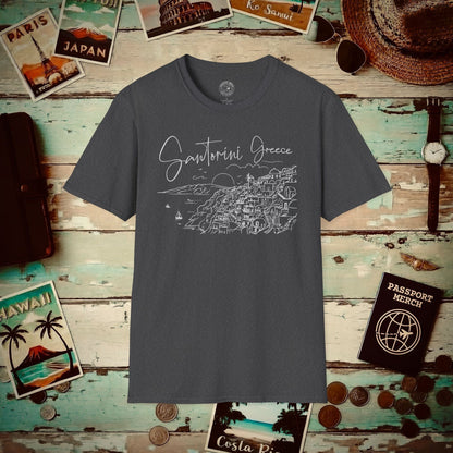 Santorini Dreaming Greece T-Shirt Dark Heather / S