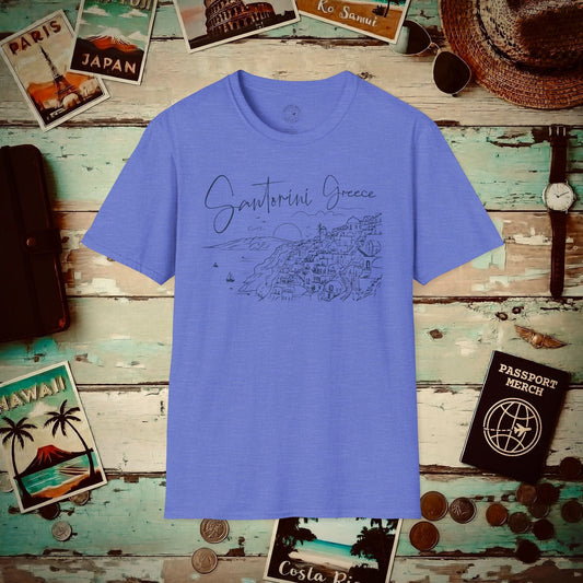 Santorini Dreaming Greece T-Shirt Heather Royal / S