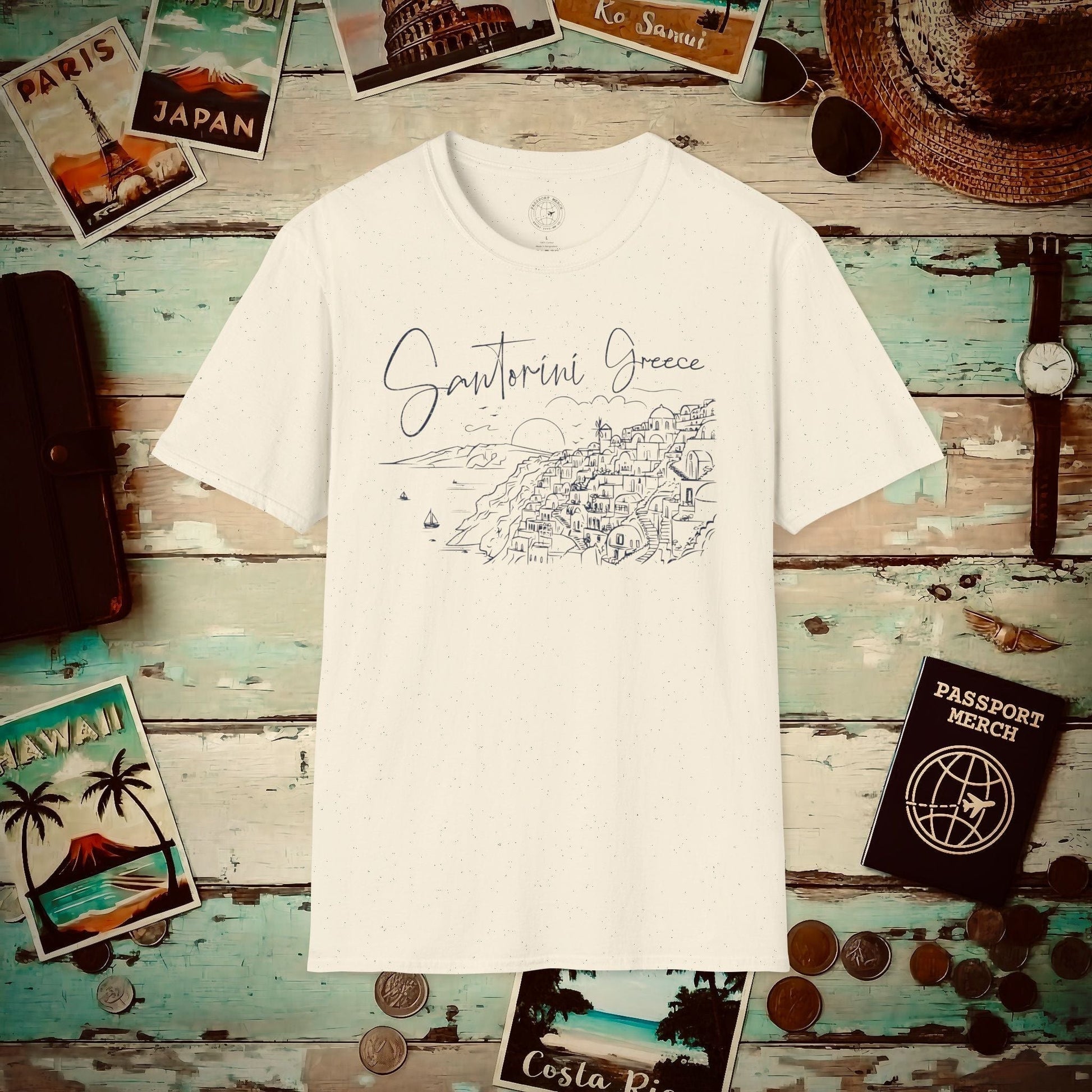Santorini Dreaming Greece T-Shirt Natural / S