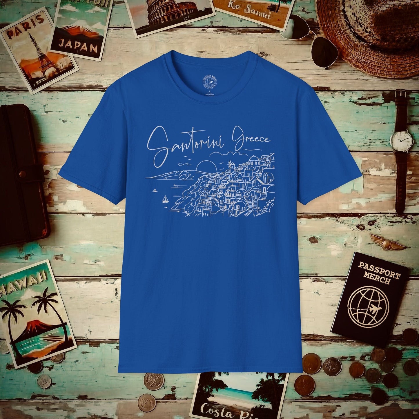 Santorini Dreaming Greece T-Shirt Royal / S