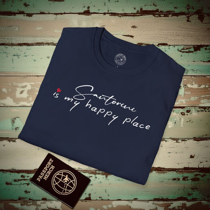 Santorini is my happy place, Greece T-Shirt Navy / S