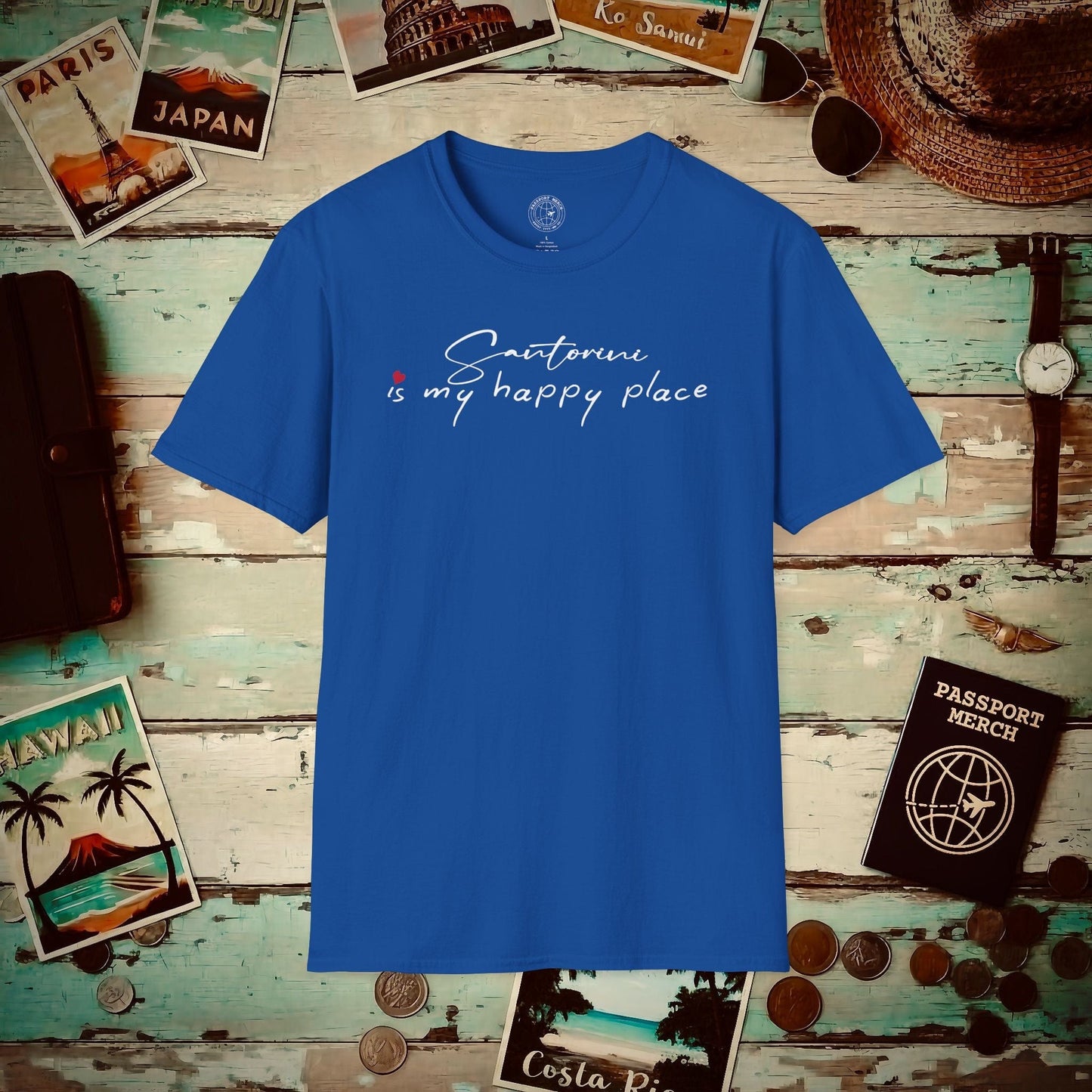 Santorini is my happy place, Greece T-Shirt Royal / S