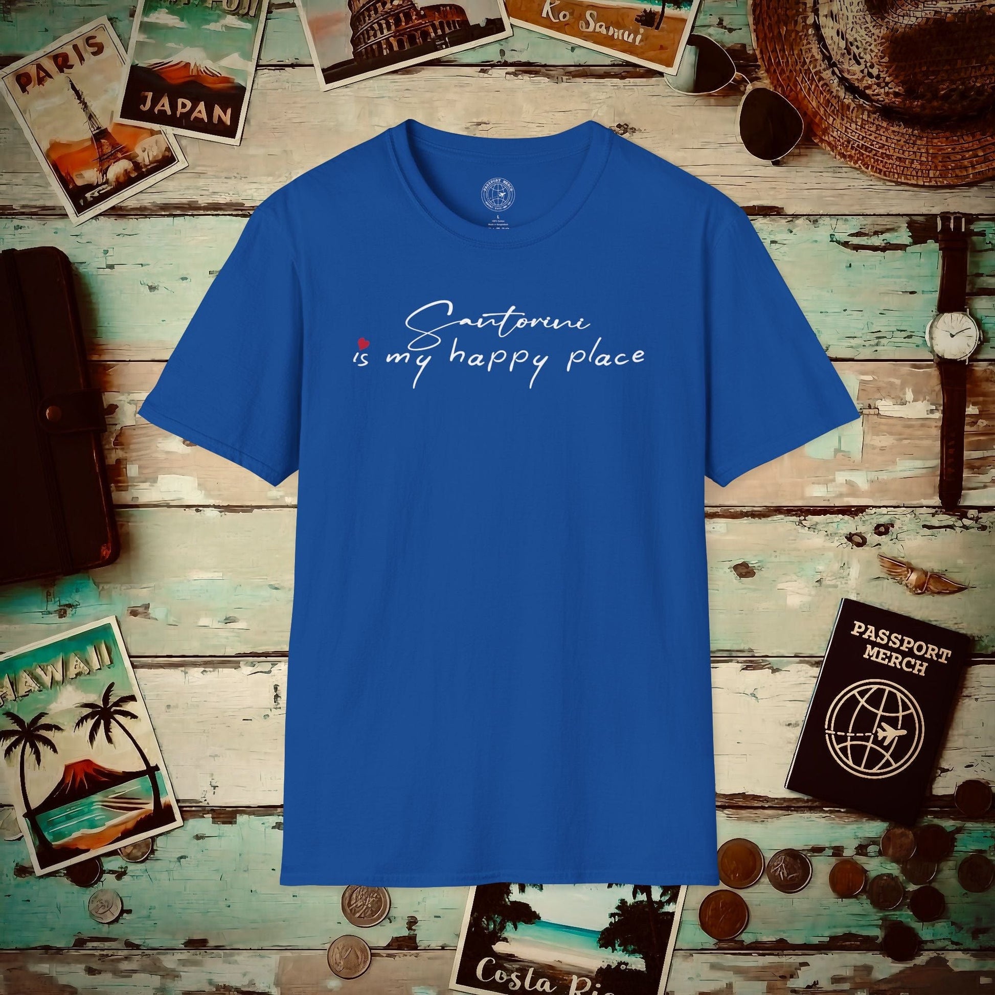 Santorini is my happy place, Greece T-Shirt Royal / S