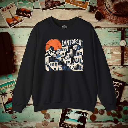 Santorini Shadows, Greece Crewneck Black / S