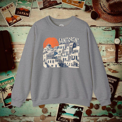 Santorini Shadows, Greece Crewneck Graphite Heather / S