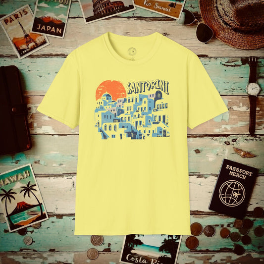 Santorini Shadows, Greece T-Shirt Cornsilk / S