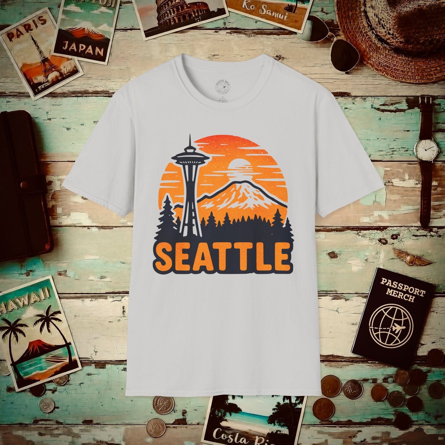 Seattle, Washington - 80's Vintage T-Shirt Ice Grey / S