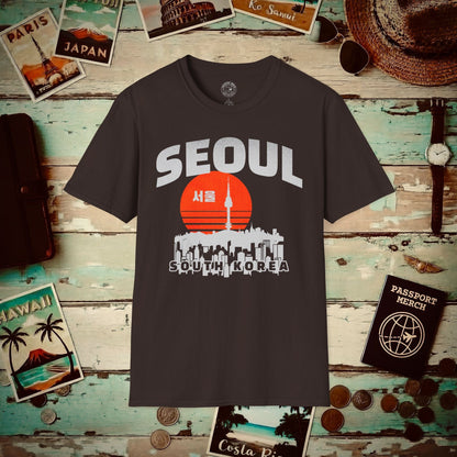Seoul Retro Vintage Sunset, Korea T-Shirt Dark Chocolate / S