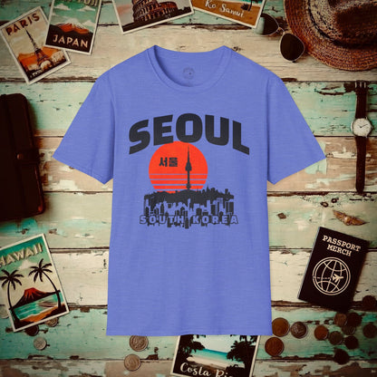 Seoul Retro Vintage Sunset, Korea T-Shirt Heather Royal / S