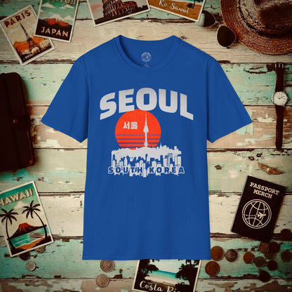 Seoul Retro Vintage Sunset, Korea T-Shirt Royal / S
