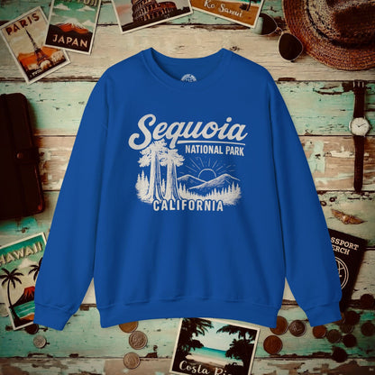 Sequoia National Park Vintage Monochrome, California Crewneck Royal / S