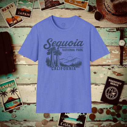 Sequoia National Park Vintage Monochrome, California T-Shirt Heather Royal / S