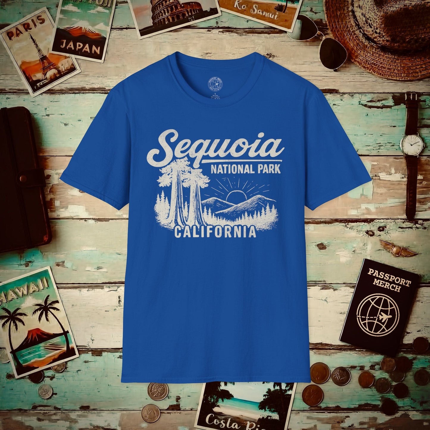 Sequoia National Park Vintage Monochrome, California T-Shirt Royal / S