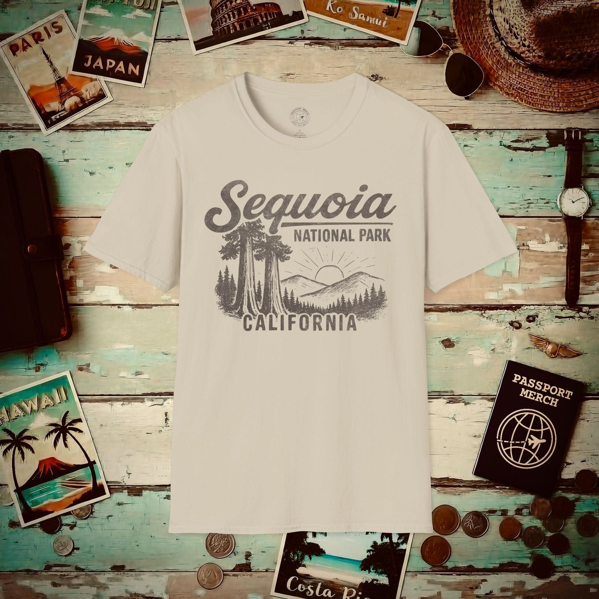 Sequoia National Park Vintage Monochrome, California T-Shirt Sand / S