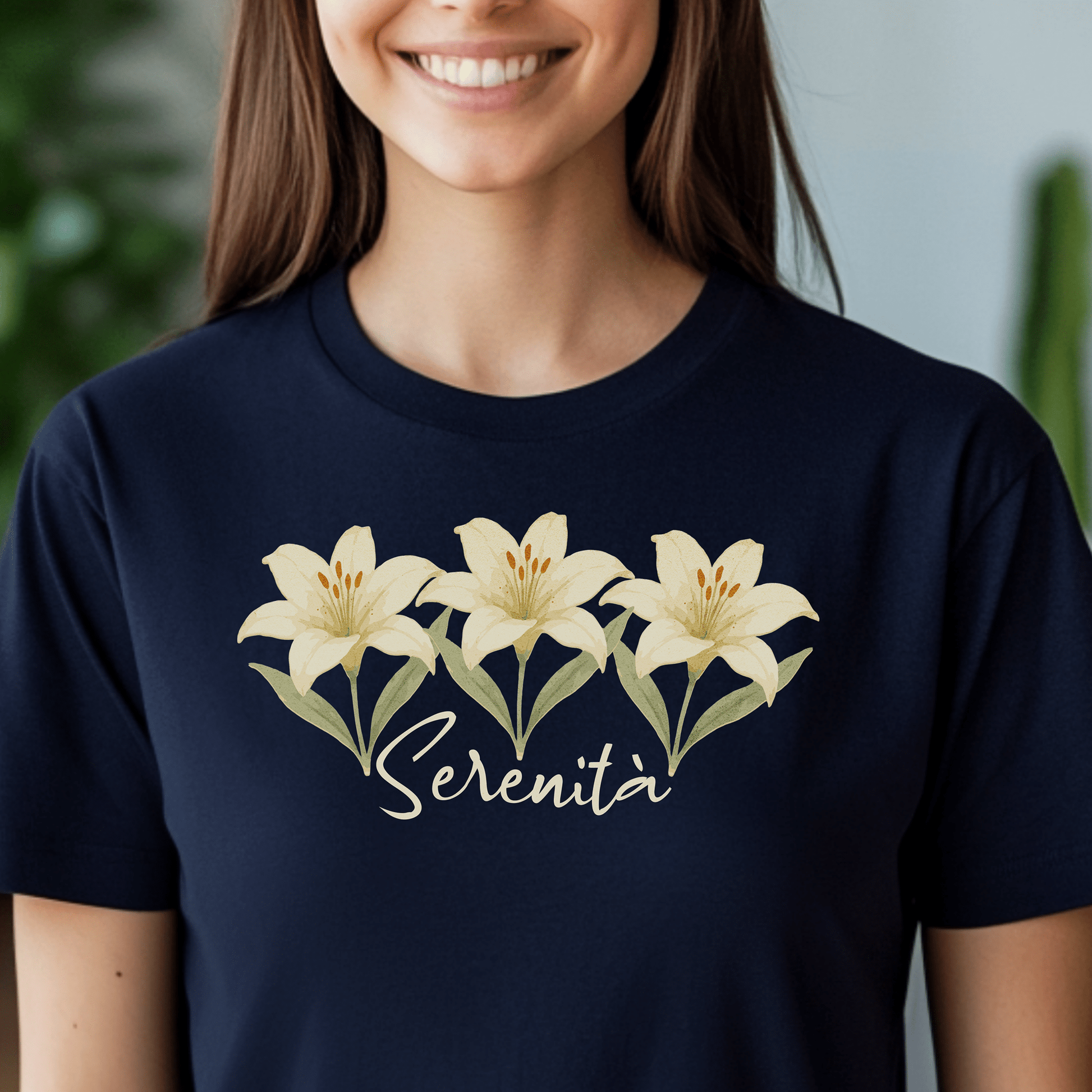 Serenita Watercolor Lily, Italy Navy / S