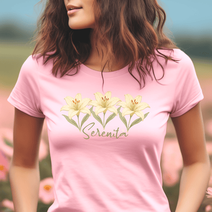 Serenita Watercolor Lily, Italy, Womens Fit T-Shirt Pink / S