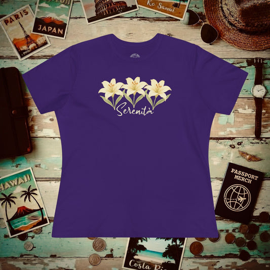 Serenita Watercolor Lily, Italy, Womens Fit T-Shirt Team Purple / S