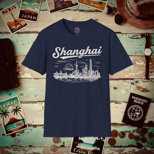Shanghai Vintage Monochrome, China T-Shirt Navy / S
