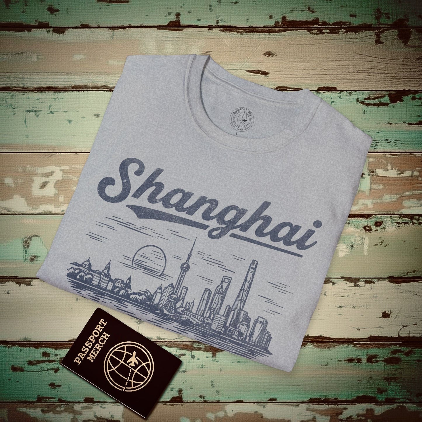 Shanghai Vintage Monochrome, China T-Shirt Sport Grey / S