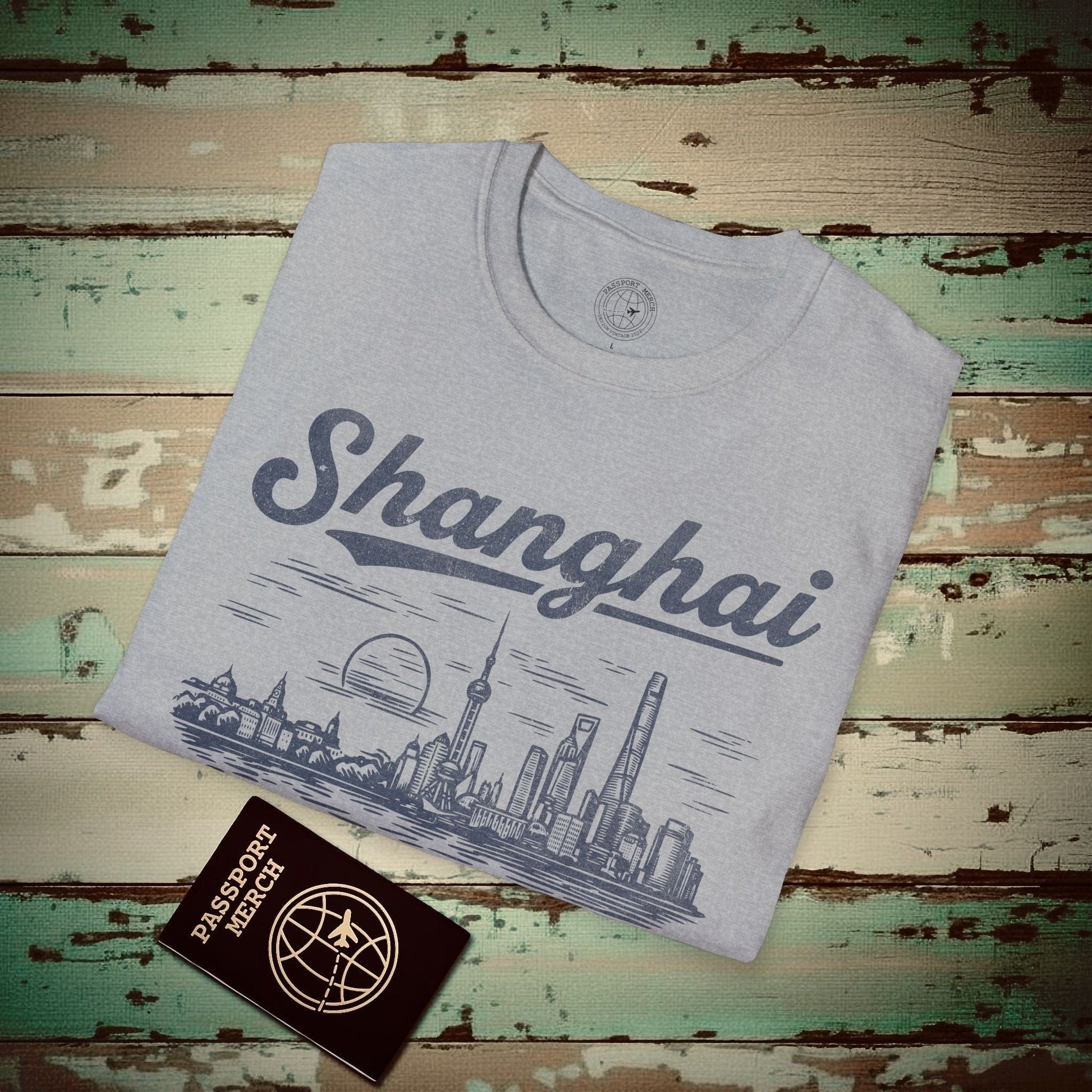 Shanghai Vintage Monochrome, China T-Shirt Sport Grey / S