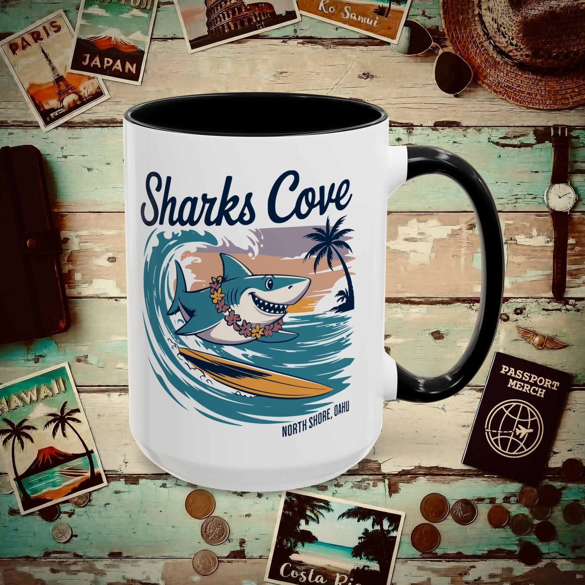 Sharks Cove Oahu, Hawaii 15oz Mug Black / 15oz