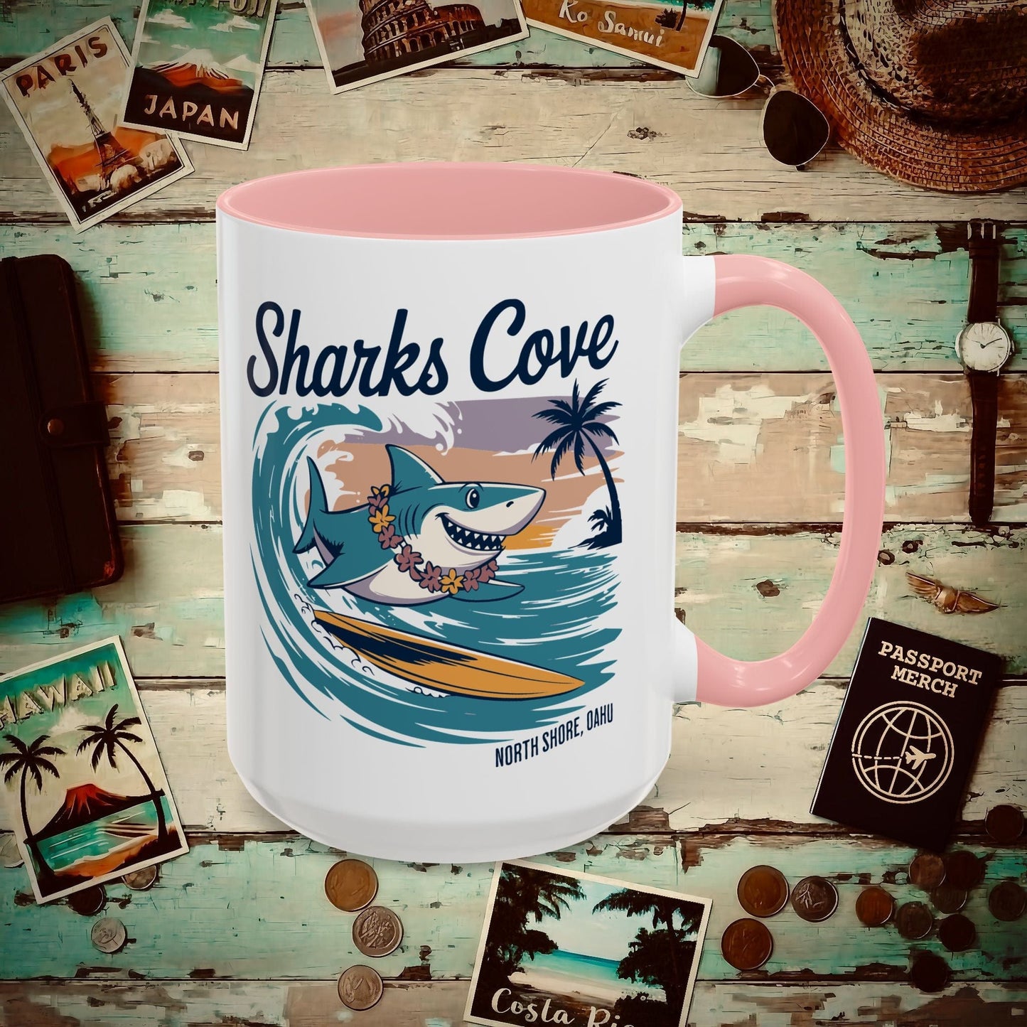 Sharks Cove Oahu, Hawaii 15oz Mug Pink / 15oz