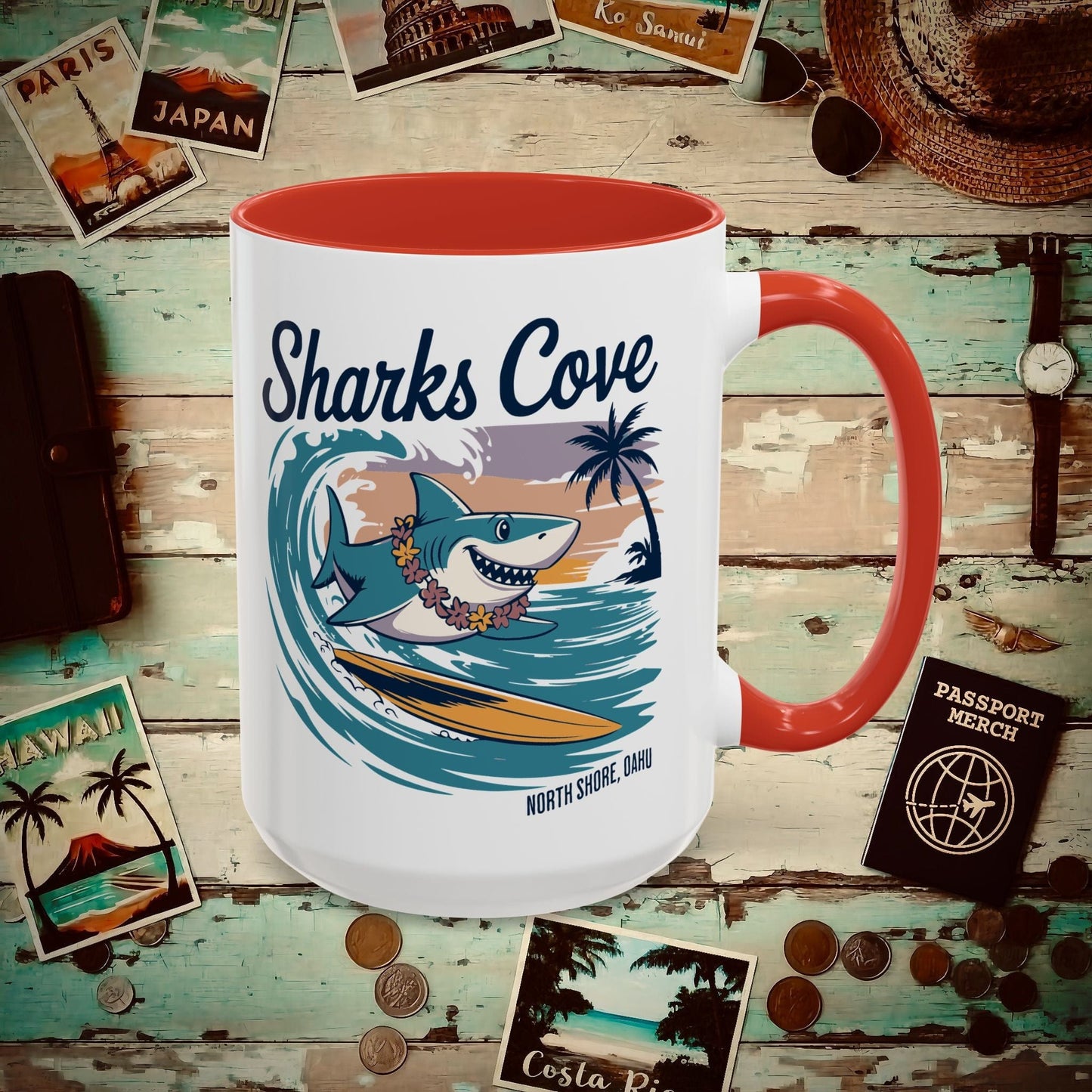 Sharks Cove Oahu, Hawaii 15oz Mug Red / 15oz