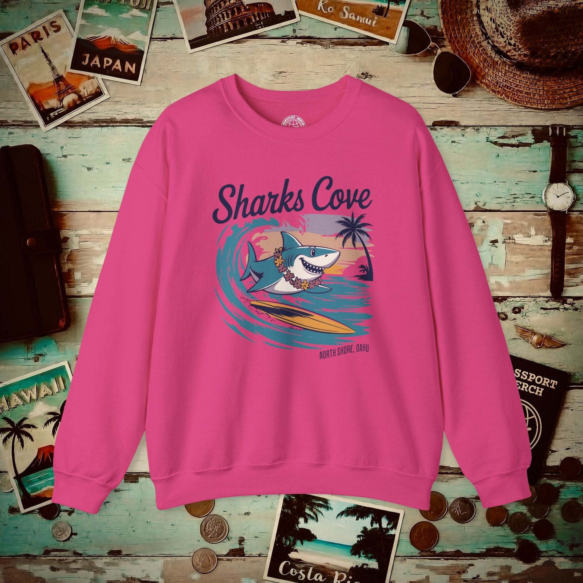 Sharks Cove Oahu, Hawaii Crewneck Heliconia / S