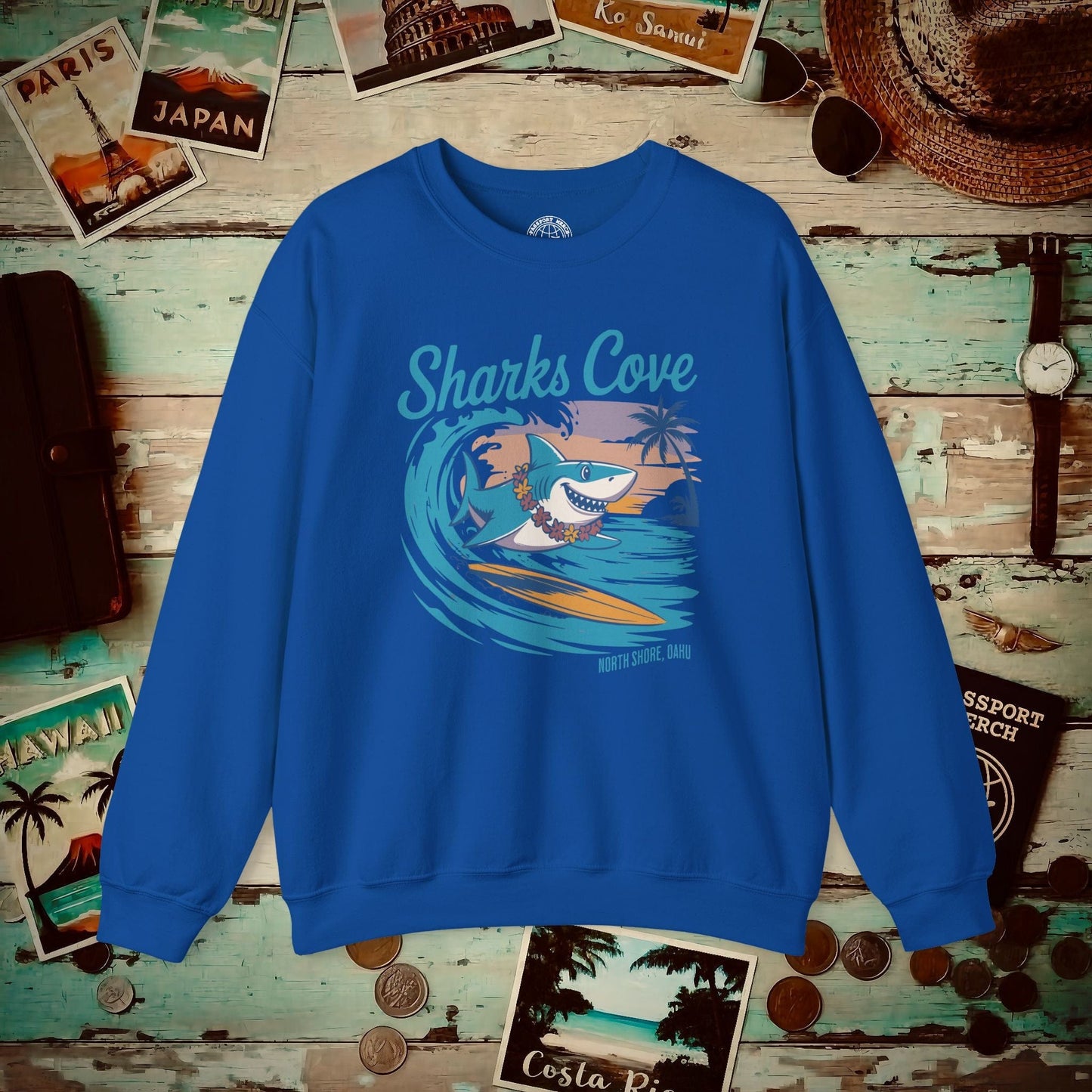 Sharks Cove Oahu, Hawaii Crewneck Royal / S