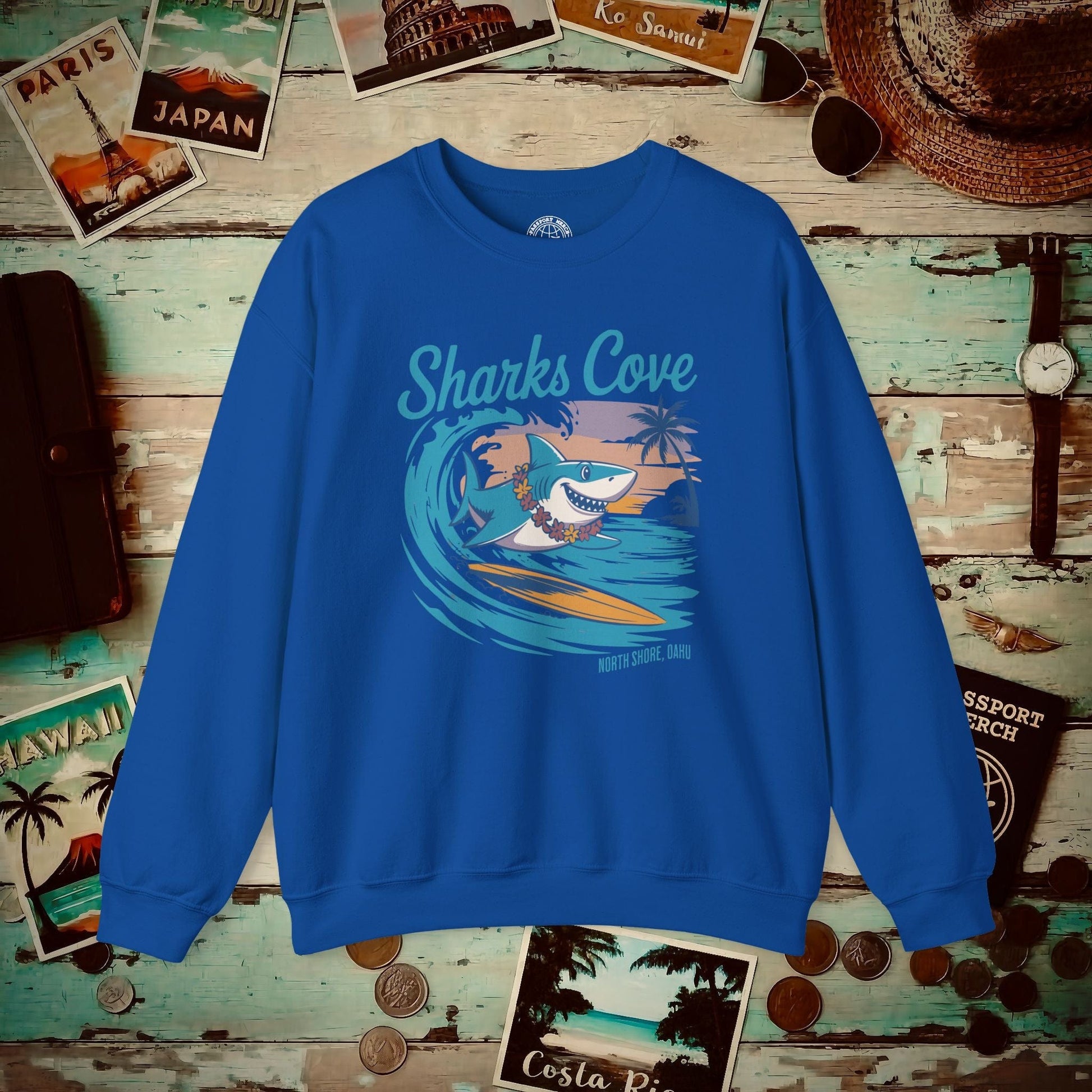 Sharks Cove Oahu, Hawaii Crewneck Royal / S