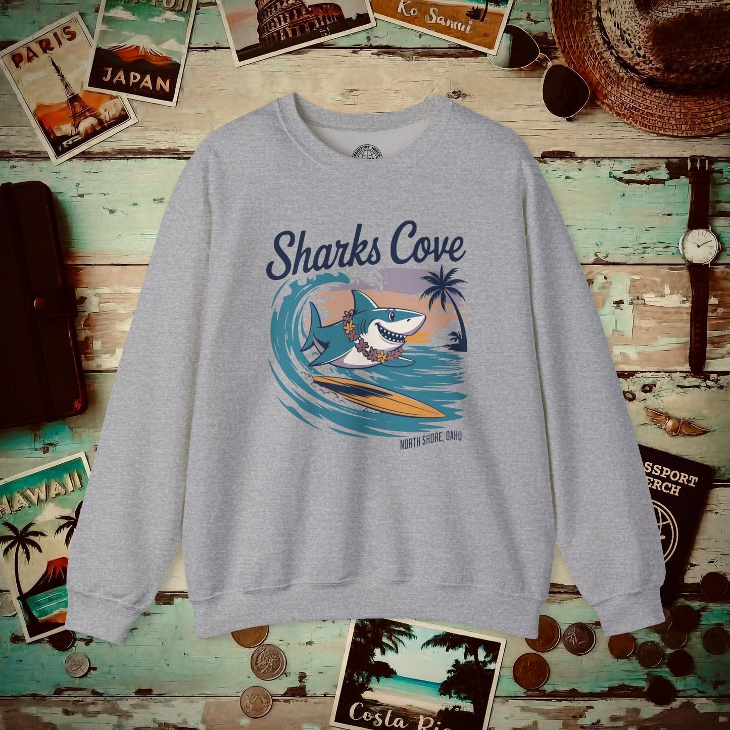 Sharks Cove Oahu, Hawaii Crewneck Sport Grey / S