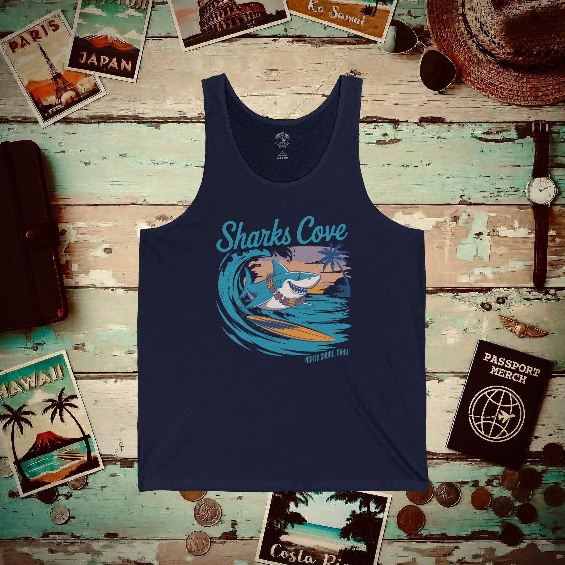 Sharks Cove Oahu, Hawaii Tank Top Navy / XS