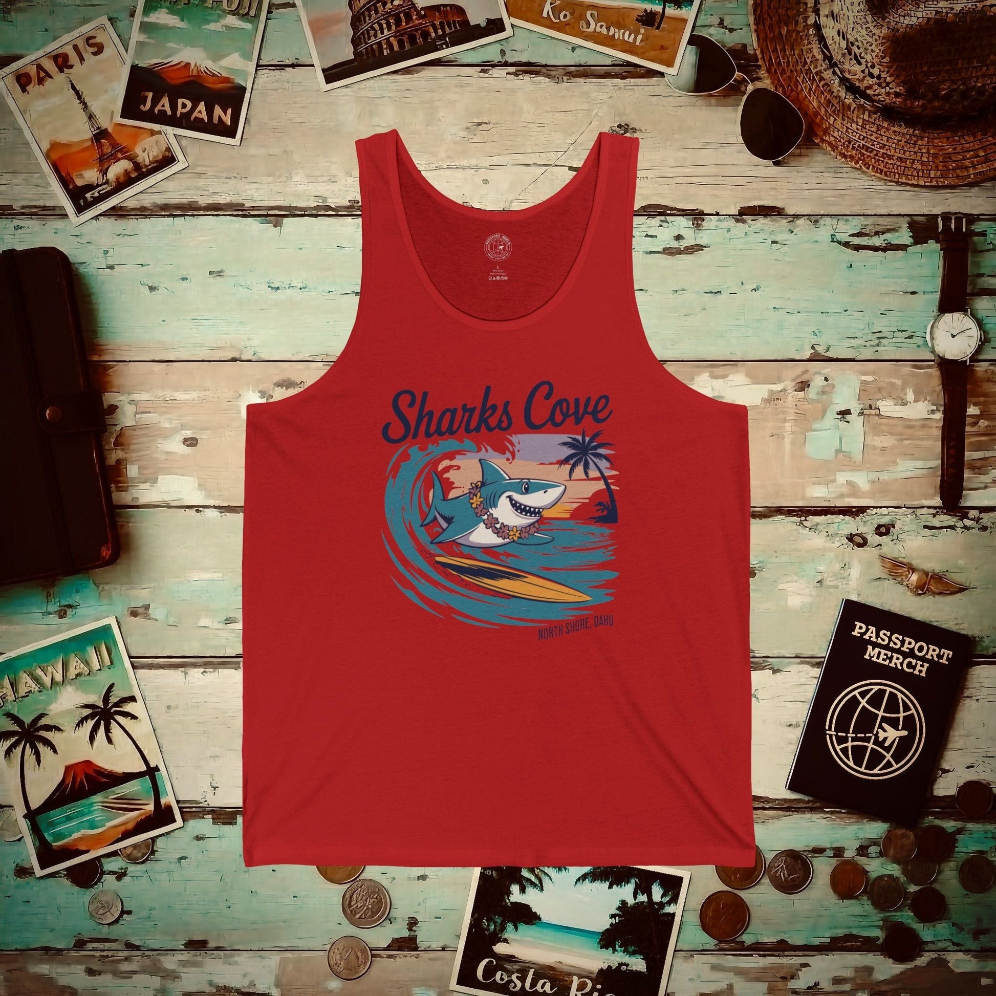Sharks Cove Oahu, Hawaii Tank Top Red / XS