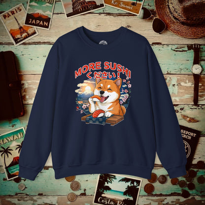 Shiba Inu, More Sushi Please! Japan Crewneck Navy / S