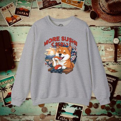 Shiba Inu, More Sushi Please! Japan Crewneck Sport Grey / S
