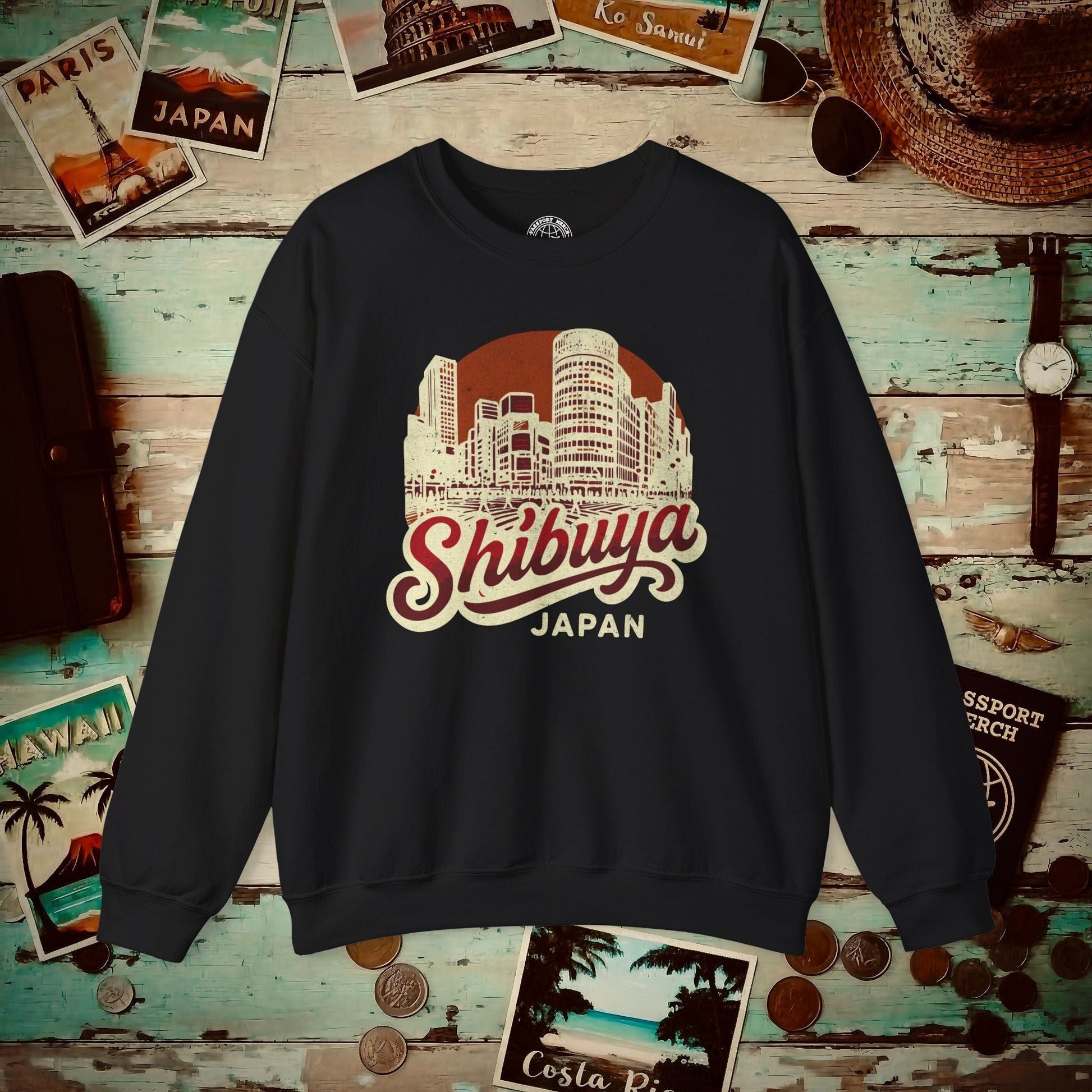 Shibuya, Japan - 80's Vintage Crewneck Black / S