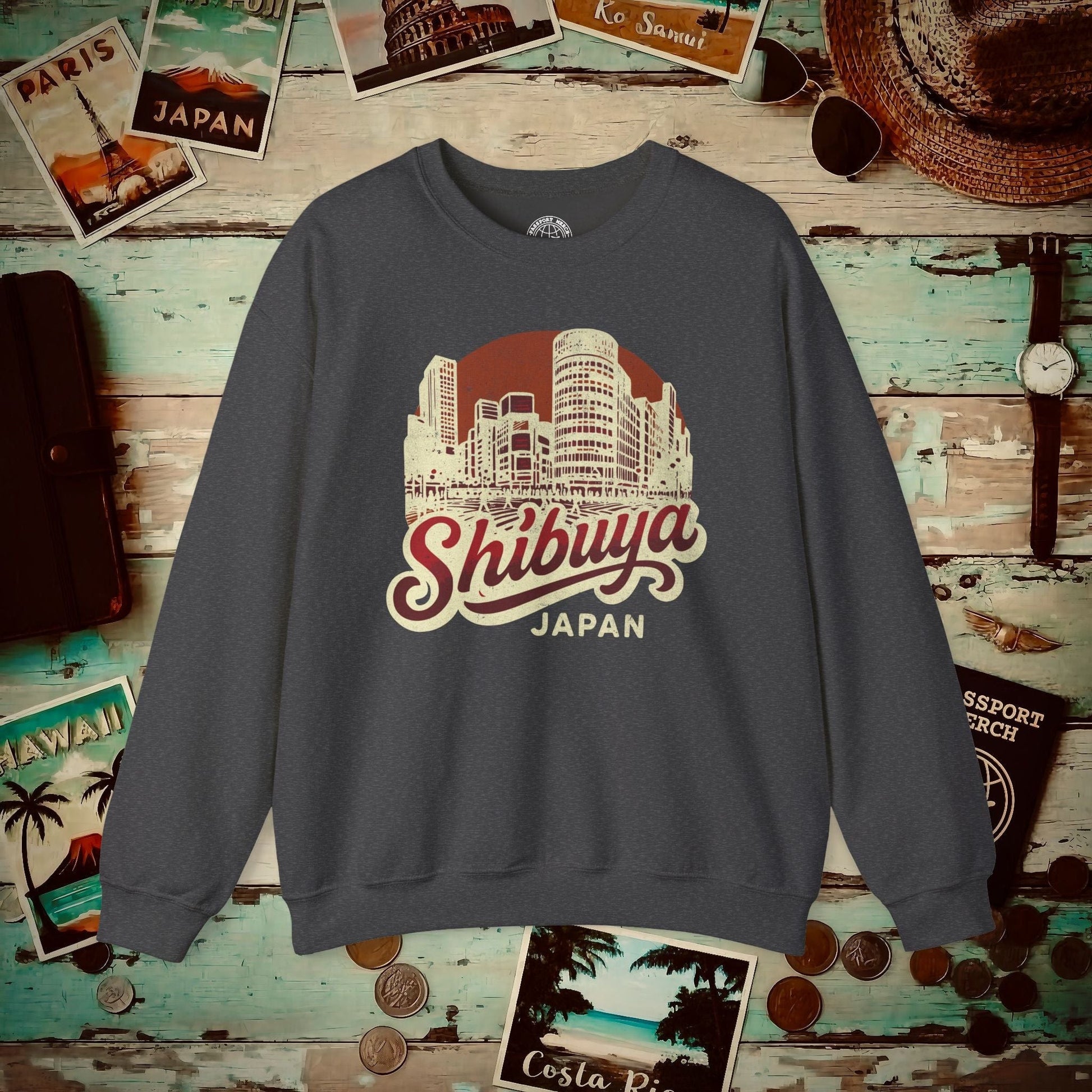 Shibuya, Japan - 80's Vintage Crewneck Dark Heather / S