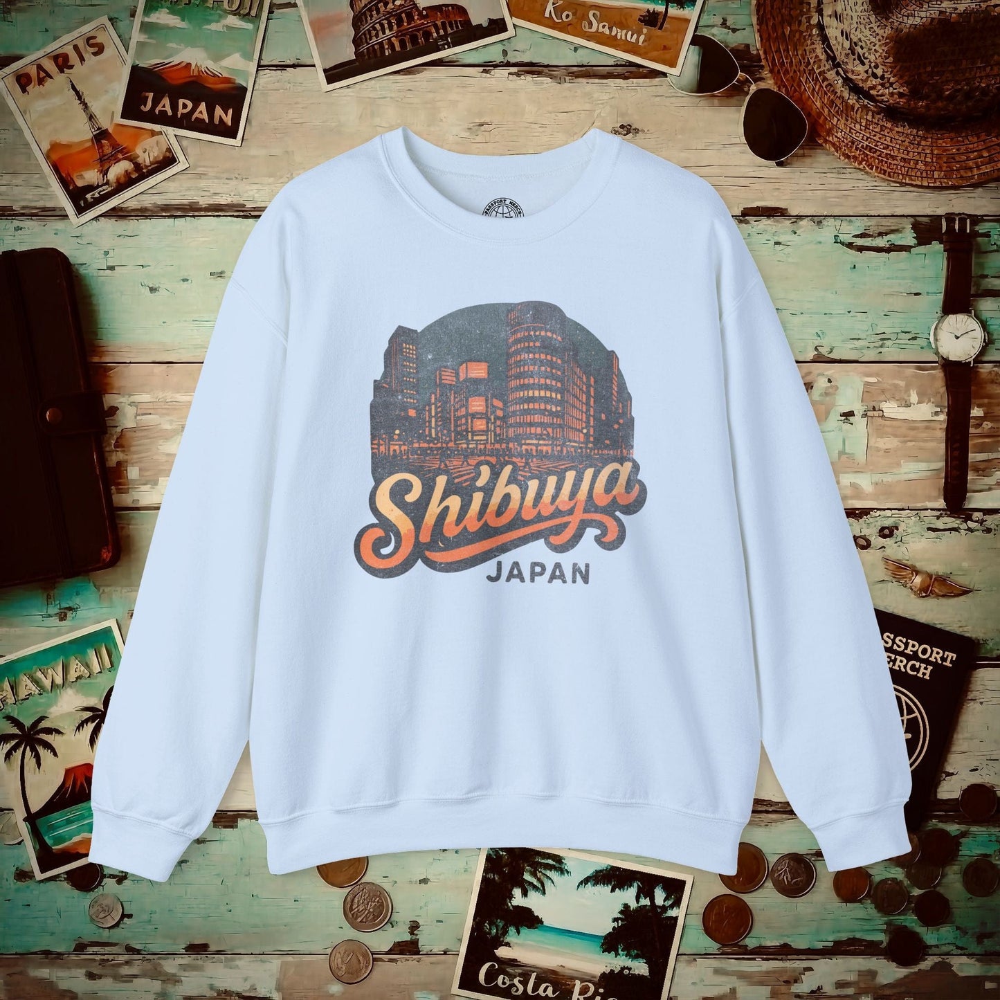Shibuya, Japan - 80's Vintage Crewneck Light Blue / S