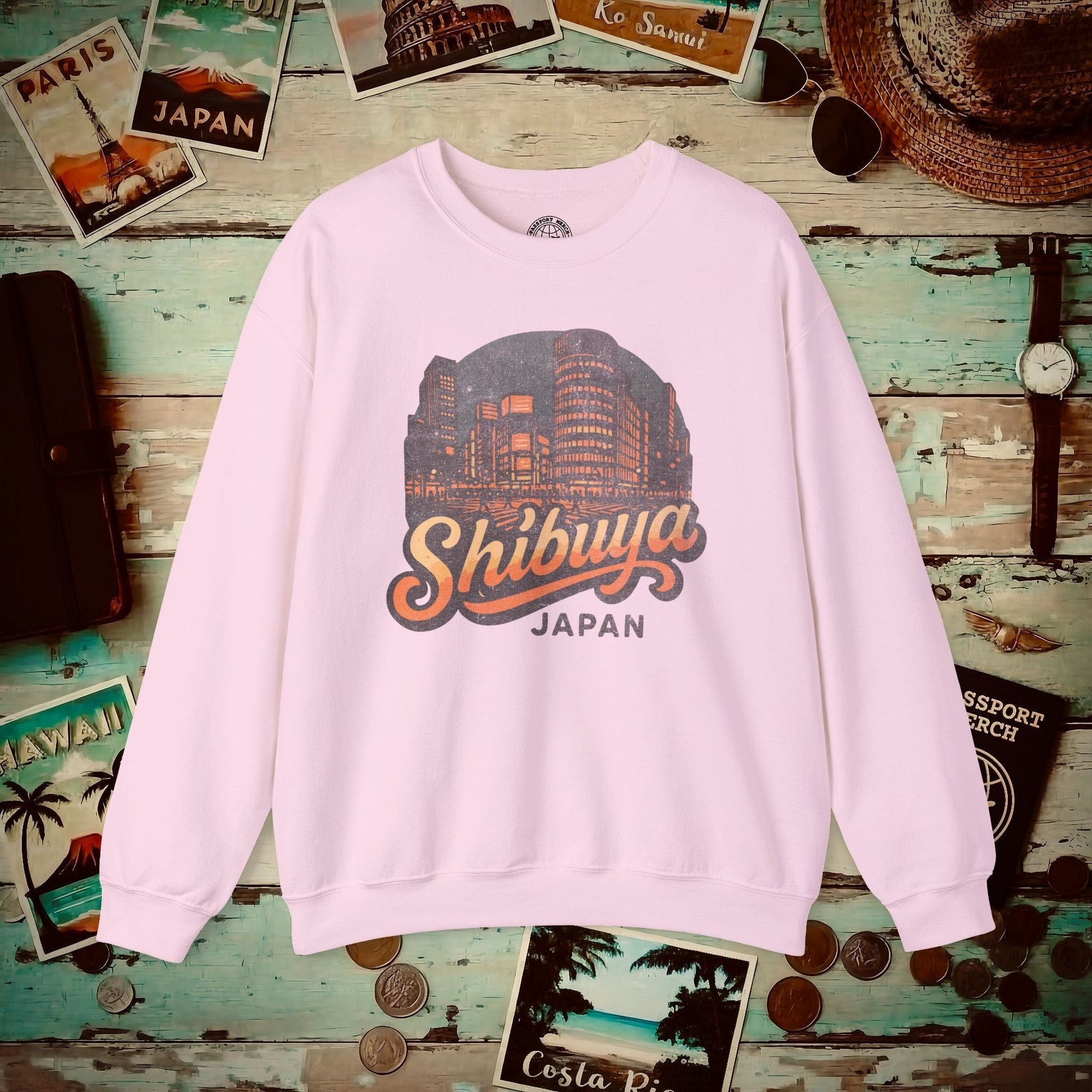 Shibuya, Japan - 80's Vintage Crewneck Light Pink / S