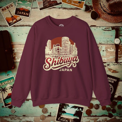 Shibuya, Japan - 80's Vintage Crewneck Maroon / S